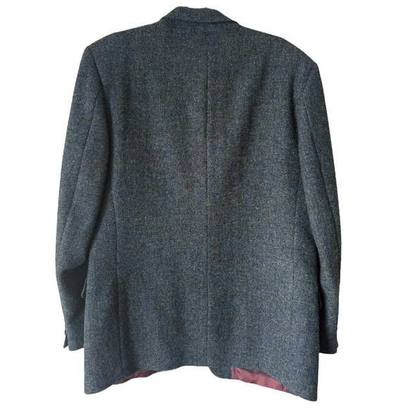 Vtg Harris Tweed Blazer Jacket Wool Men's 42 R Blue Flecked 70s 80s - Picture 3 of 7